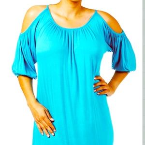 Plus Size cold shoulder knee length dress